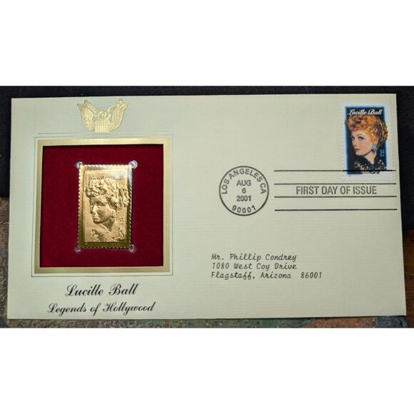 Other - 🎬 Lucille Ball Legends of Hollywood - Gold Stamp Replica – First Day of Issue